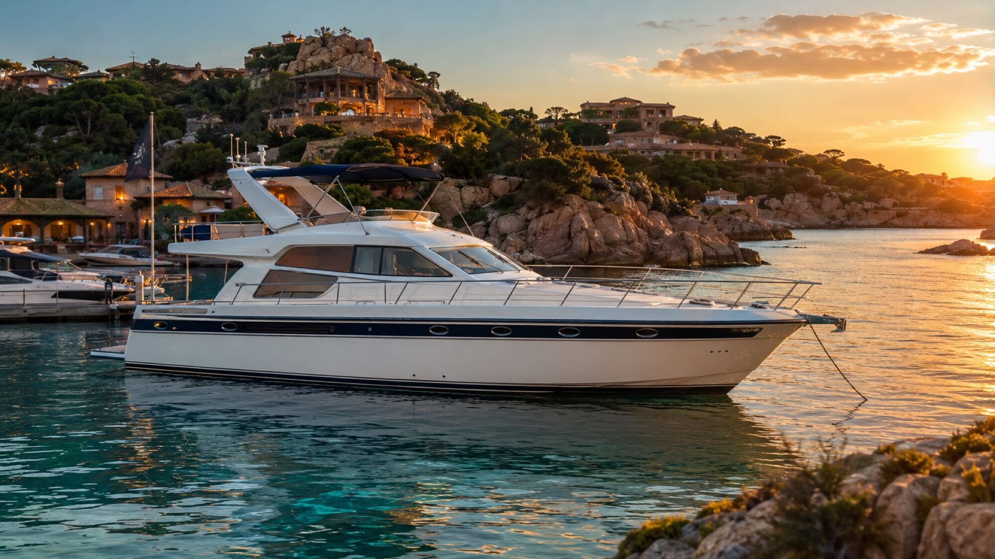 Skyline di Porto Cervo e marina della Costa Smeralda